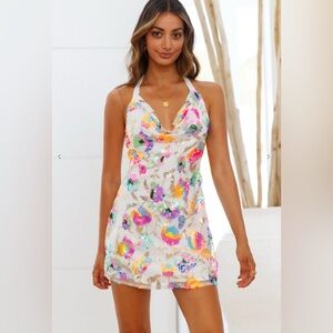 Hello Molly Multicolor Sequin Mini Dress
